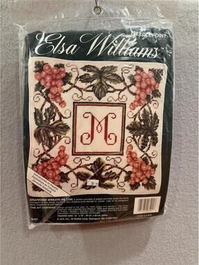 Elsa Williams Vintage Grapevine Wreath Needlepoint Pillow Kit #06401 Sealed NIP